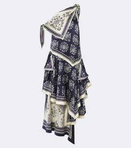 Alemais Alémais Banderra asymmetric floral silk midi dress