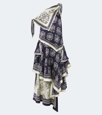 Alemais Alémais Banderra asymmetric floral silk midi dress