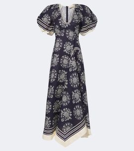 Alemais Alémais Banderra floral linen midi dress