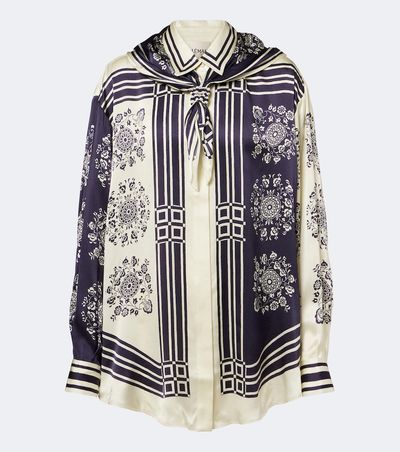 Alemais Alémais Banderra scarf-detail printed silk shirt