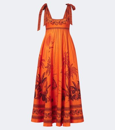 Alemais Alémais Boathouse printed linen midi dress