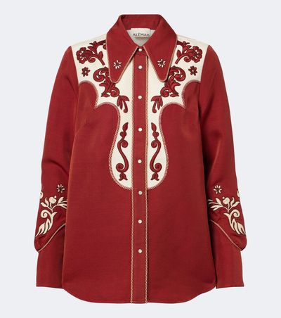 Alemais Alémais Duke embroidered wool-blend shirt