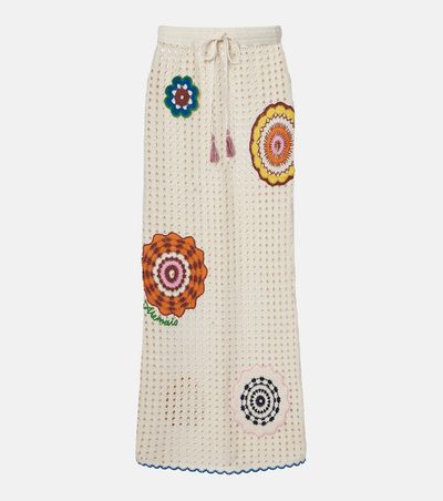 Alemais AlÃ©mais Elma crochet embroidered cotton maxi skirt