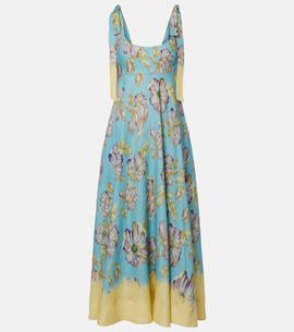 Alemais AlÃ©mais Jerry floral linen midi dress