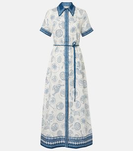 ALMAIS - - Marjorelle Embellished Linen-Silk Midi Dress - Multi - AU 6
