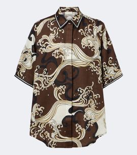 Alemais Alémais Otis printed oversized linen shirt