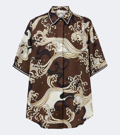 Alemais Alémais Otis printed oversized linen shirt