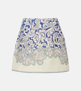 Alemais AlÃ©mais Printed linen and cotton miniskirt