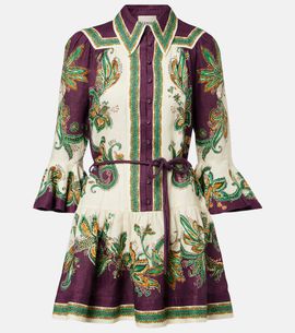 Alemais AlÃ©mais Ruthie printed ruffled linen minidress