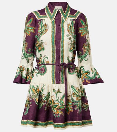 Alemais AlÃ©mais Ruthie printed ruffled linen minidress