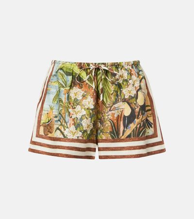 Alemais AlÃ©mais Toucan Tango printed linen shorts