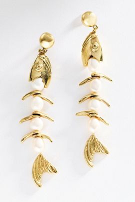 ALEMAIS Calypso Pearl Fish Drop Earrings