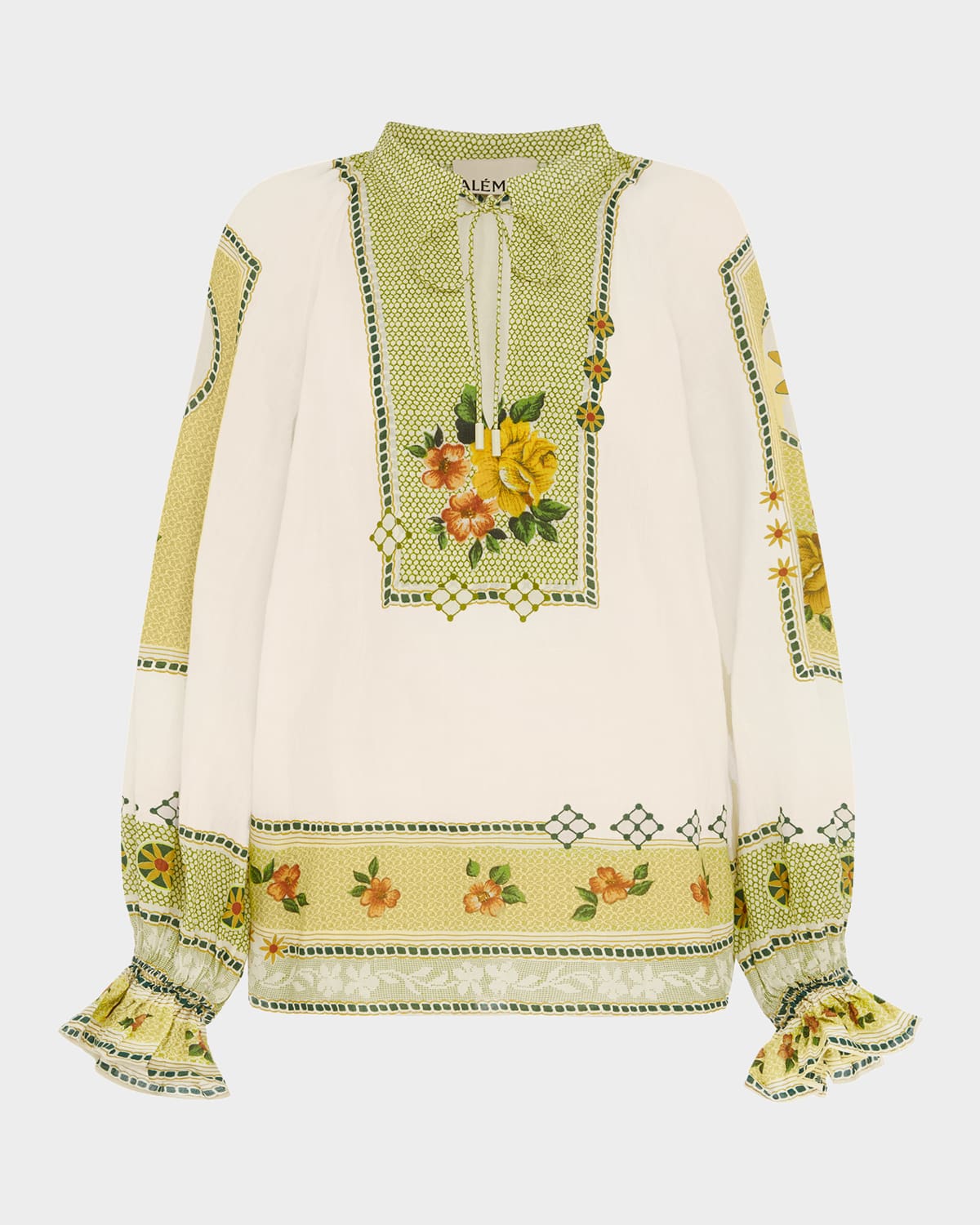 ALEMAIS Dixie Floral-Print Ramie Top