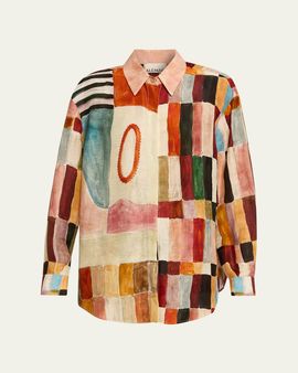 ALEMAIS Marjorelle Button-Front Silk Shirt