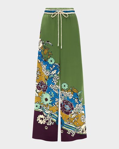 ALEMAIS Nanci Silk Wide-Leg Pants