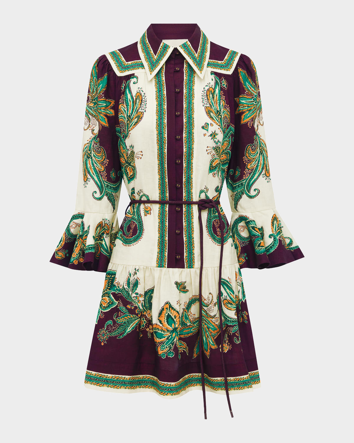ALEMAIS Ruthie Linen Mini Shirtdress