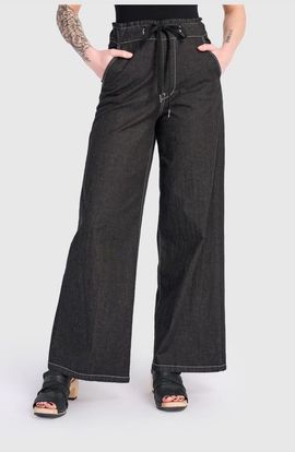 Alembika Alembika Washed Wide Leg Stretch Jeans