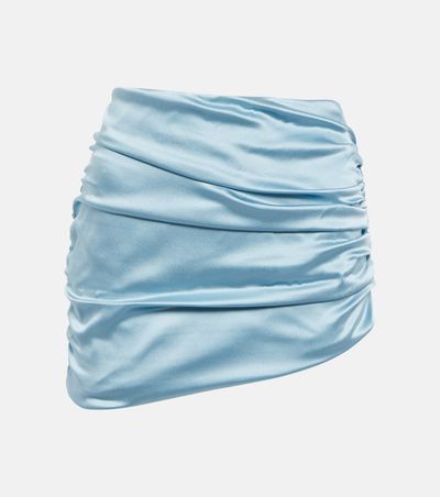 Alessandra Rich Alessandra Rich Asymmetric ruched satin miniskirt