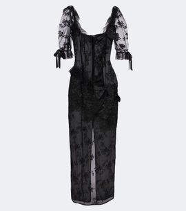 Alessandra Rich Alessandra Rich Bow-detail cotton-blend lace midi dress