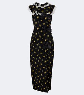 Alessandra Rich Alessandra Rich Bow-detail floral silk gown