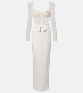 Alessandra Rich - Asymmetric lace midi dress