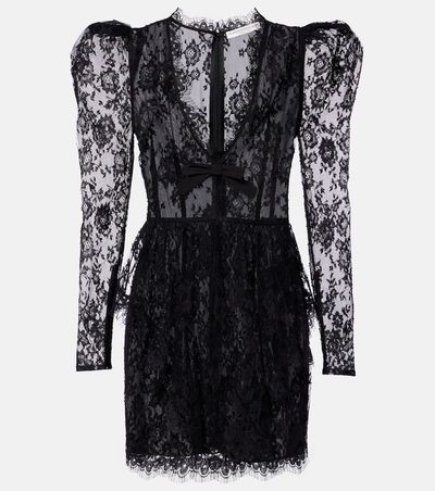 Alessandra Rich Alessandra Rich Bow-detail lace minidress