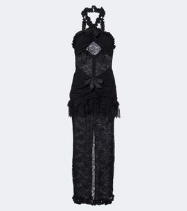 Alessandra Rich Alessandra Rich Bow-detail ruffled lace cocktail dress