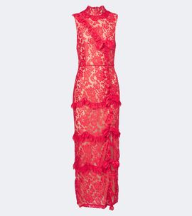 Alessandra Rich Alessandra Rich Bow-detail tiered lace cocktail dress