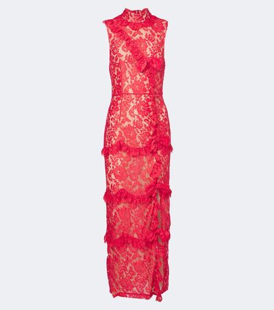 Alessandra Rich Alessandra Rich Bow-detail tiered lace cocktail dress