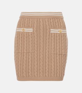 Alessandra Rich Alessandra Rich Cable-knit cotton miniskirt