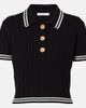 Alessandra Rich Alessandra Rich Cable-knit cropped cotton polo shirt - 1