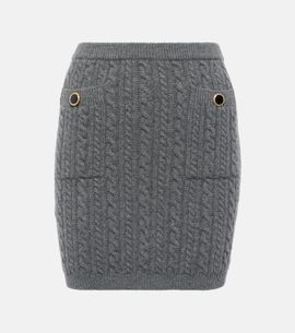 Alessandra Rich Alessandra Rich Cable-knit wool miniskirt