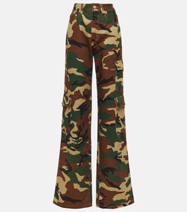 Alessandra Rich Alessandra Rich Camouflage cotton cargo pants