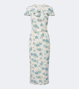 Alessandra Rich Alessandra Rich Caped floral silk midi dress