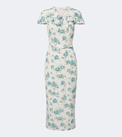 Alessandra Rich Alessandra Rich Caped floral silk midi dress