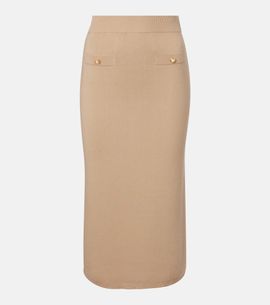 Alessandra Rich Alessandra Rich Cotton and cashmere pencil skirt