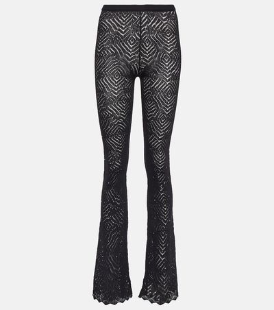 Alessandra Rich Alessandra Rich Embellished high-rise flared lace pants