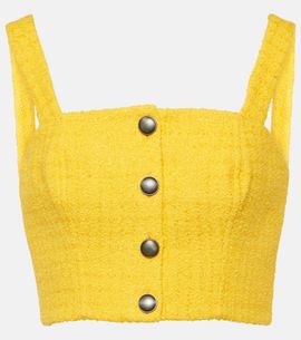 Alessandra Rich Alessandra Rich Embellished tweed crop top