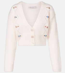 Alessandra Rich Alessandra Rich Embroidered mohair-blend cardigan
