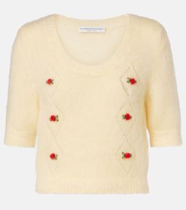 Alessandra Rich Alessandra Rich Embroidered mohair-blend sweater