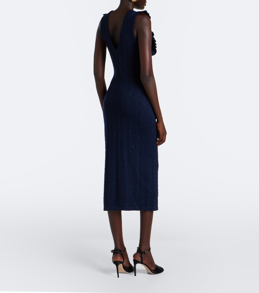 alessandra rich blue lace dress Alessandra Rich - Silk High Neck Midi Dress - 44