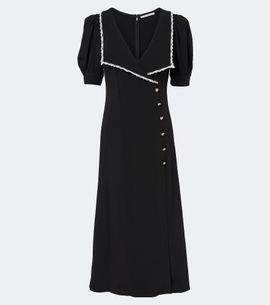 Alessandra Rich Alessandra Rich Lace-trimmed cady midi dress
