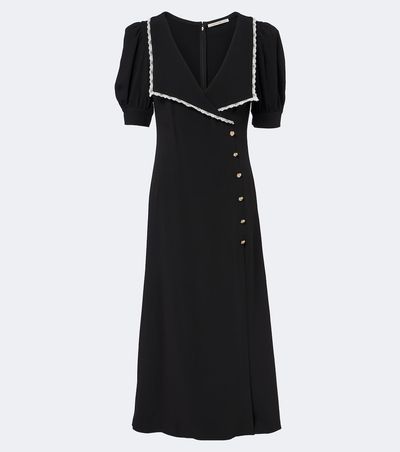 Alessandra Rich Alessandra Rich Lace-trimmed cady midi dress