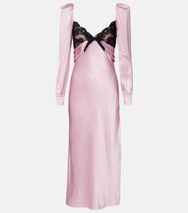chinese dress ladies Stretch lace evening dress with organza ruffles