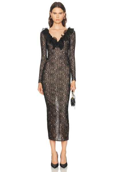 Alessandra Rich Alessandra Rich Long Sleeve Dress