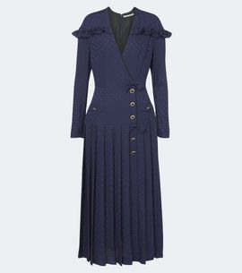 Alessandra Rich Alessandra Rich Pleated silk jacquard midi dress