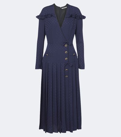 Alessandra Rich Alessandra Rich Pleated silk jacquard midi dress