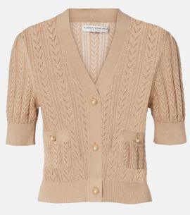 Alessandra Rich Alessandra Rich Pointelle cotton and cashmere cardigan