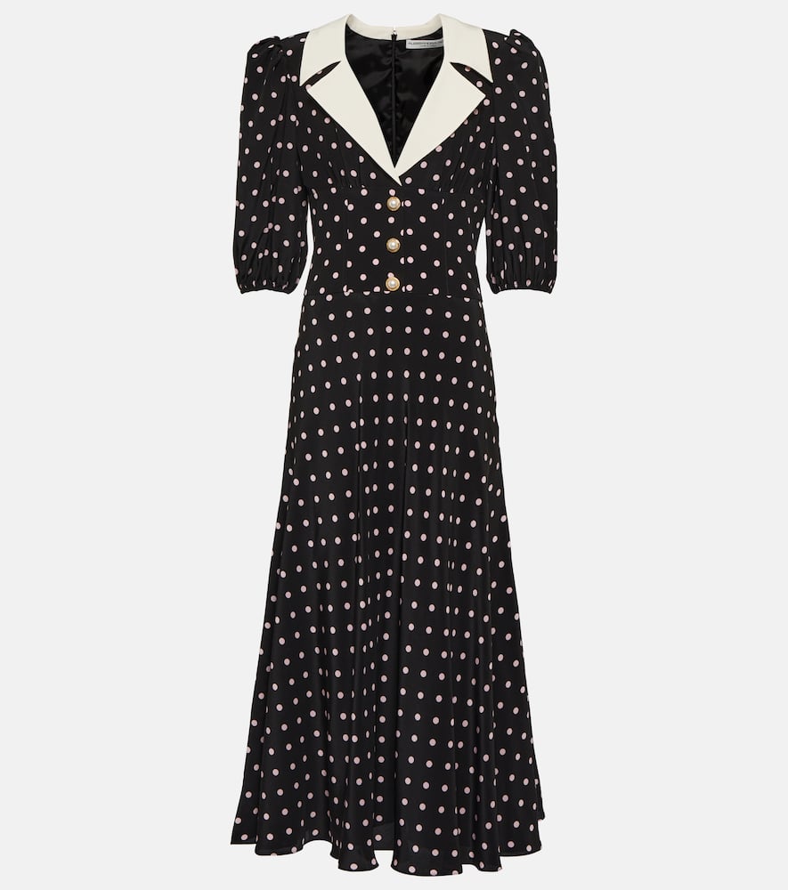 alessandra rich polka-dot silk midi dress Polka-dot silk midi dress in white - Alessandra Rich