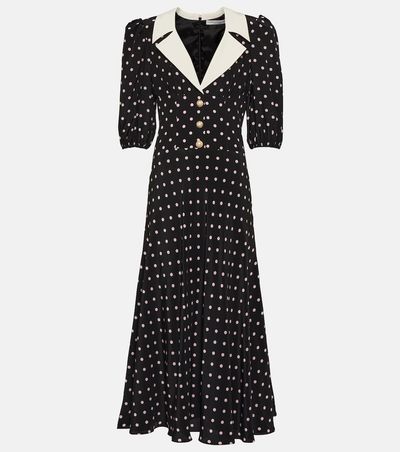 alessandra rich black polka dot dress Alessandra Rich Ruffled polka-dot Dress | Black